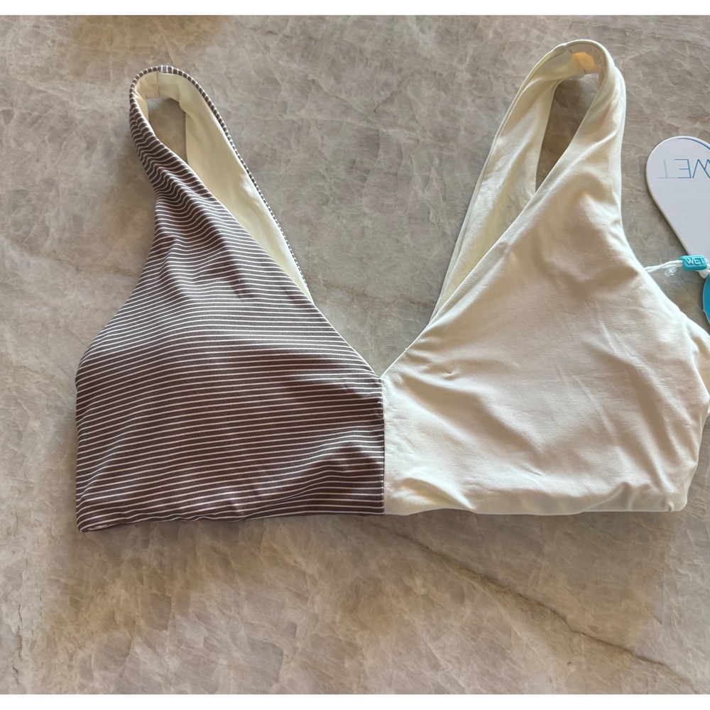 WET‎ Swim Layla Top Umber Multi Stripe Bikini Top Size S